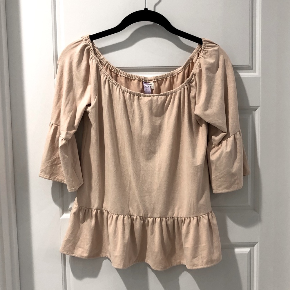 Off shoulder velvet top
